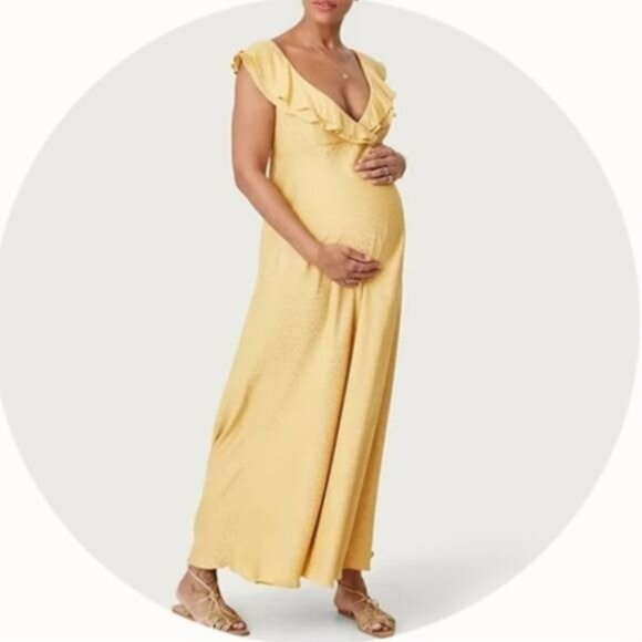 NEW Hatch The Emily‎ Maxi Dress Yellow Designer Size 4/XL - Picture 1 of 14